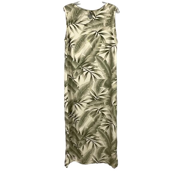 Caribbean Joe Maxi Dress Sheath Column Hawaiian Shirt Jacket Large Fern Tropical - Picture 2 of 15